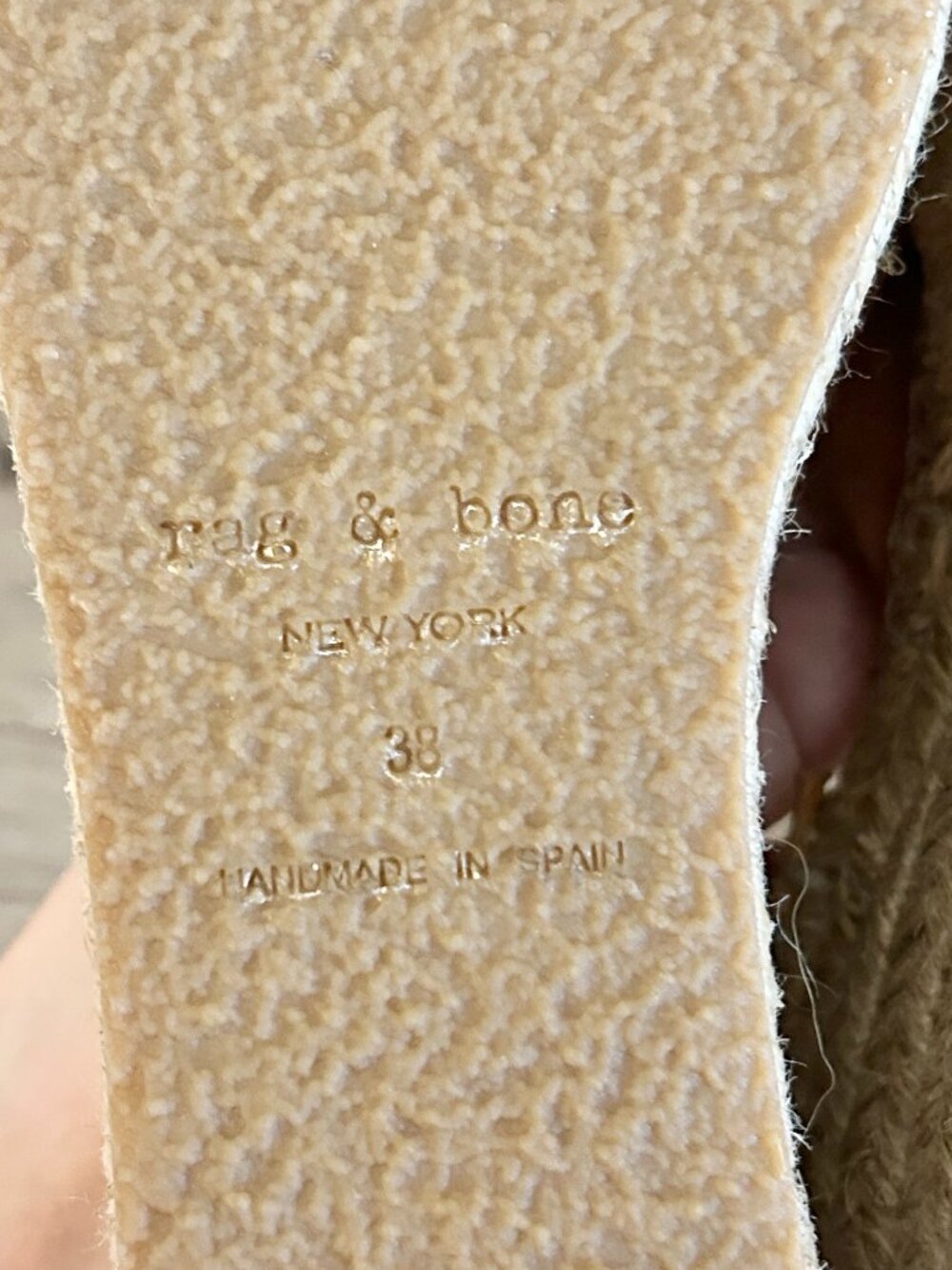 Rag & Bone Hera Suede Espadrille Wedge Sandal in Tan Brown Platform EU 38/US 8 - Picture 11 of 12